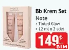 NOTE BB KREM SET TİNTED GLOW 12 ML X 2 ADET fiyat ve kampanya bilgisi